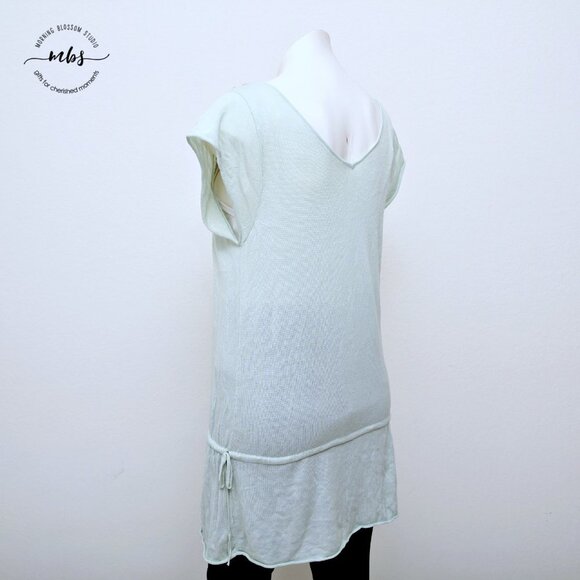 Free People Textured Scoop Neck Short Sleeve Tie Waist Oversized Tunic - Picture 5 of 10